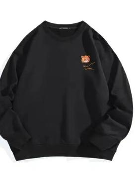 2024秋季男士时尚圆领卫衣老虎印花运动休闲宽松套头上衣P1344/F2