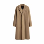 外套C4V20 山羊绒 秋冬男士 轻奢大衣保暖单排扣长款 绵羊毛 鸟