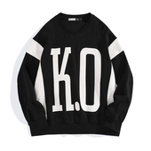 鸟 时尚 春秋季 男士 卫衣联名款 撞色英文针织圆领上衣C4A18 J10