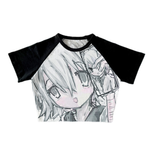 短袖辣妹薄款二次元纯棉女