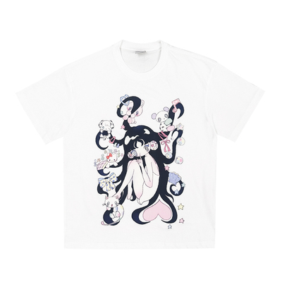 断片小说原创 亚文化宽松T恤二次元甜辣纯棉情侣半袖上衣女