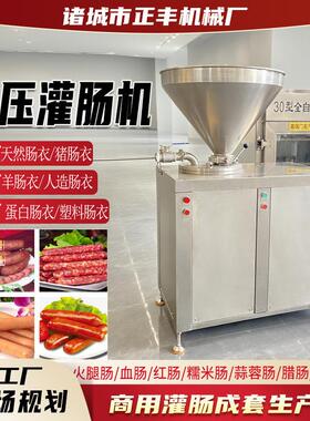 红肠血肠糯米肠灌肠机大型香肠台烤肠腊肉加工设备商用液压灌肠机