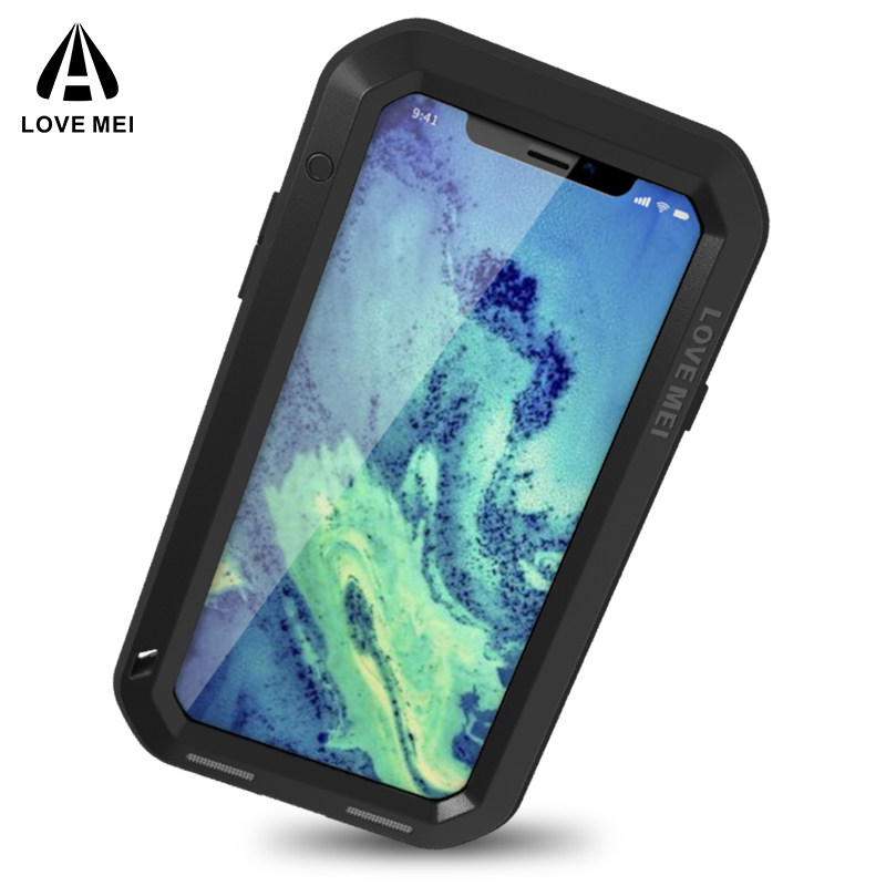 LOVE MEI 适用苹果iPhoneX XR XS Max三防手机壳防尘防水金属边框软硅胶全包防震防撞