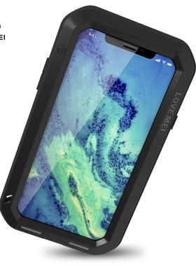 LOVE MEI 适用苹果iPhoneX XR XS Max三防手机壳防尘防水金属边框软硅胶全包防震防撞