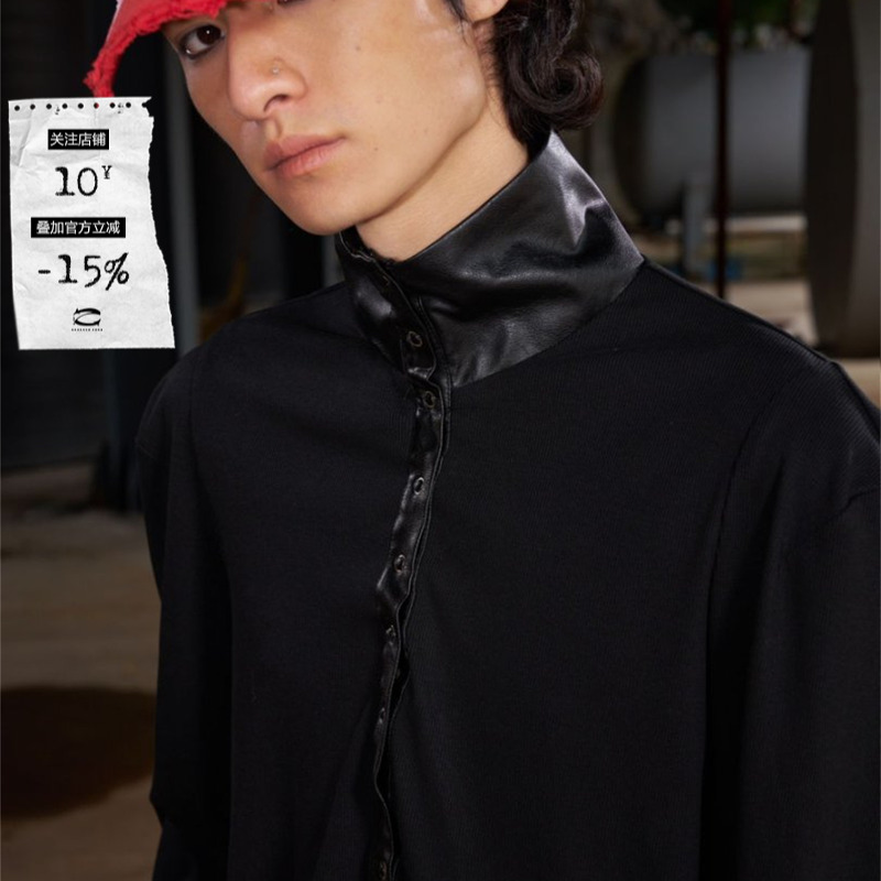 Recoverzone25Fw松紧"奶quot打底衫上衣立领口亨利polo衫男装