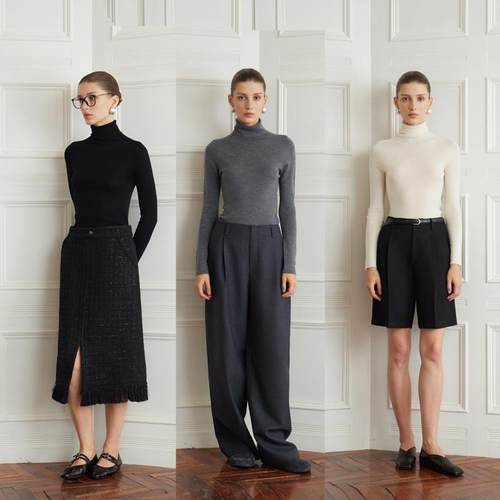 打底修身通勤内搭针织毛衫高领