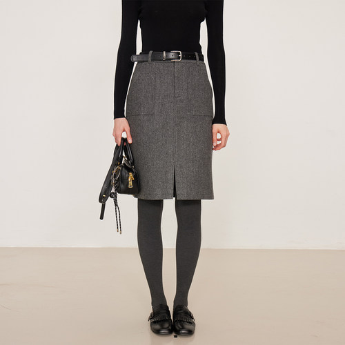 NANCYLILI2025冬季前开叉半身裙