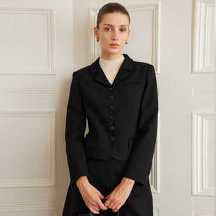 高级感西装 女秋秋季 不规则半裙 ROW风精仿羊毛职业套装 NANCYLILI