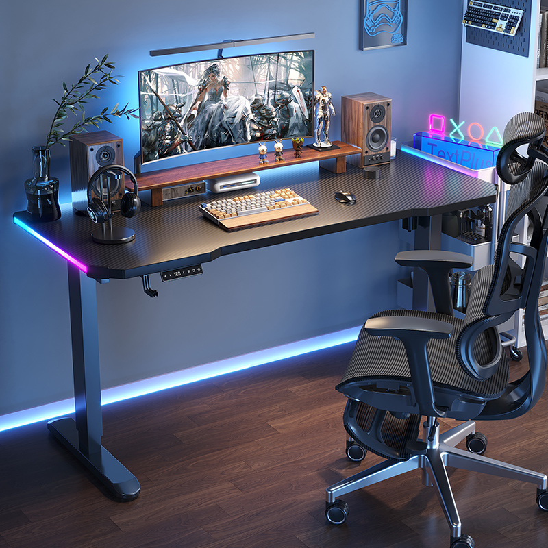 电动升降桌可升降网红游戏电竞桌子家用办公书桌工作台智能电脑桌