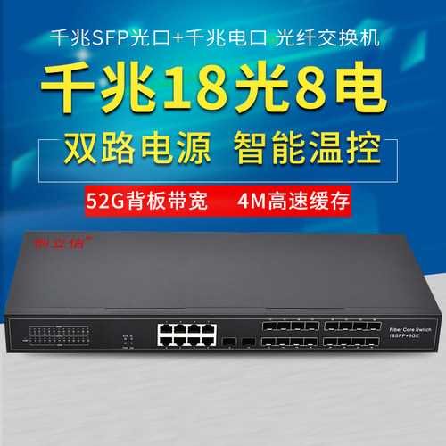 创立信千兆18光纤收发器lc接口