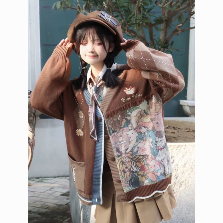 软妹学生针织开衫毛衣