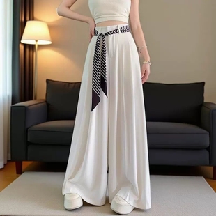长条黑色条纹丝巾腰带女装饰配裙子牛仔裤系腰间配饰连衣裙高级感