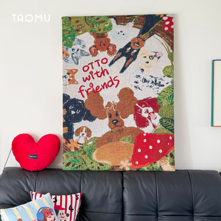 TaoMu沙发背景墙装 手工diy挂画卧室画氛围感玄关落地画 饰画新款