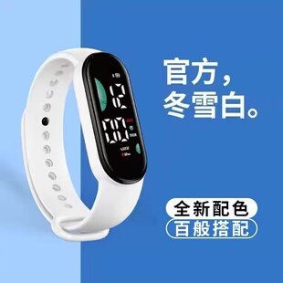 儿童运动手环手表女款初中生小学生女孩防水简约只看时间男生电子