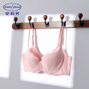 安莉芳舒适收副乳聚拢透气花卉蕾丝蝴蝶结性感女大胸文胸EB01159