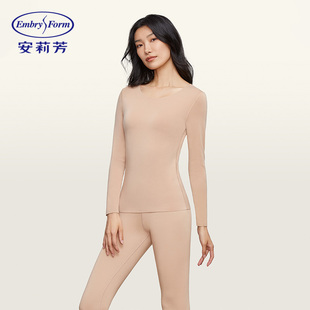 安莉芳专柜新品女士圆领长袖打底上衣简约修身无痕秋衣ED00320