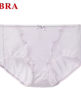 安莉芳旗下E-BRA冰丝细腻拼接蕾丝透气中腰三角裤女士内裤K300312