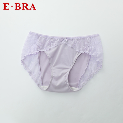 安莉芳旗下E-BRA拼接花藤蕾丝中腰三角裤女士包臀透气内裤KP00053