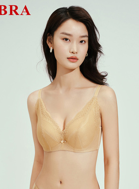 安莉芳旗下E-BRA蕾丝薄款夹碗围文胸女大胸显小性感内衣KB00237
