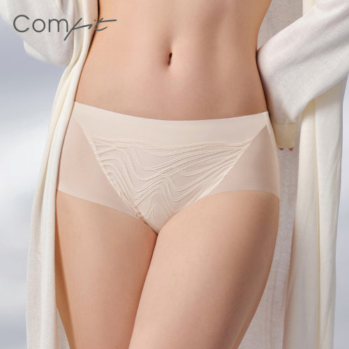 【商场同款】Comfit大码中腰内裤女无痕薄款蕾丝三角裤头C200235