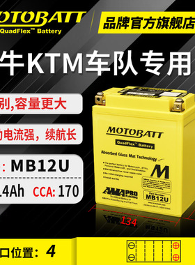 MOTOBATT宝马F650GS标致城市之星杜卡迪SS本田川崎雅马哈通用电瓶