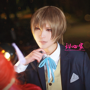 {甜心家}夏目友人帐夏目贵志茶色收脸银魂冲田总悟cosplay假发
