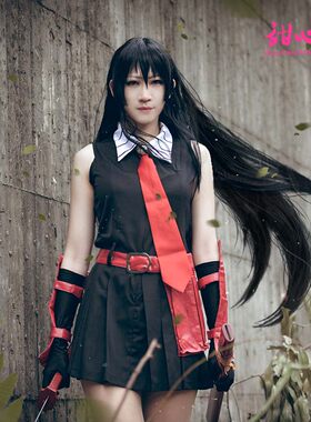 甜心家斩·赤红之瞳cos服赤瞳长直发黑色高温丝cosplay假发