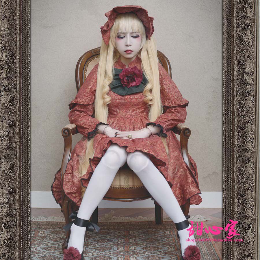 甜心家蔷薇少女真红cos假发混金双虎口鬓角 收脸cosplay假发