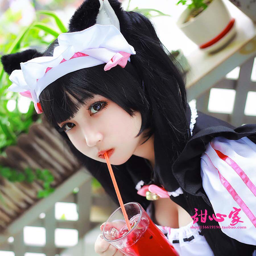 甜心家巧克力与香子兰/猫娘乐园 巧克力cosplay双马尾cos假发现货