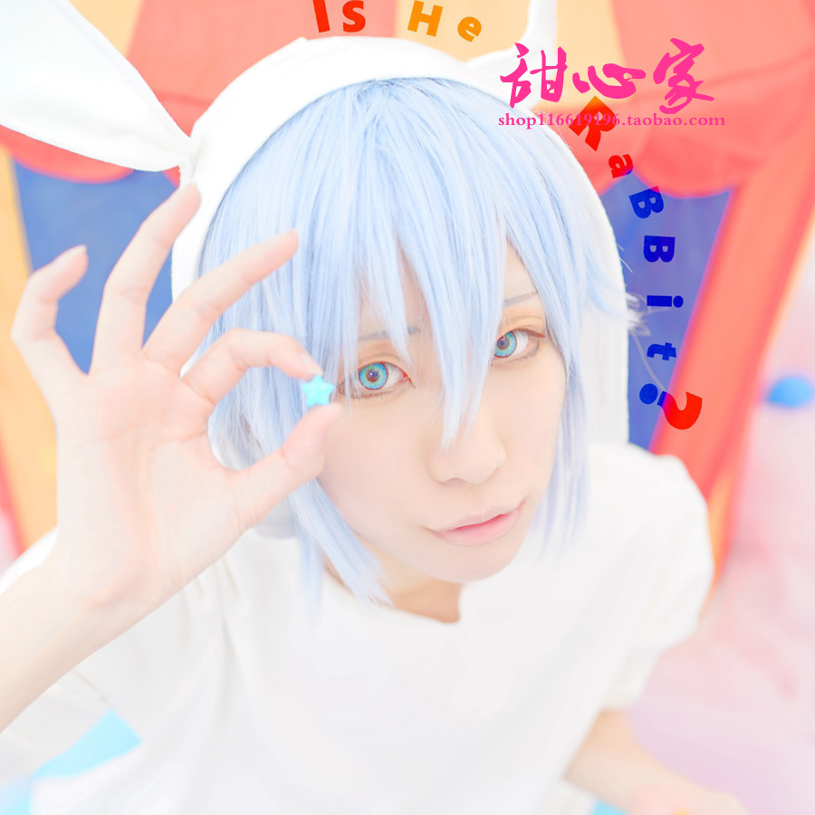 {甜心家}idolish7 四叶环 浅蓝色短发收脸现货包邮cosplay假发