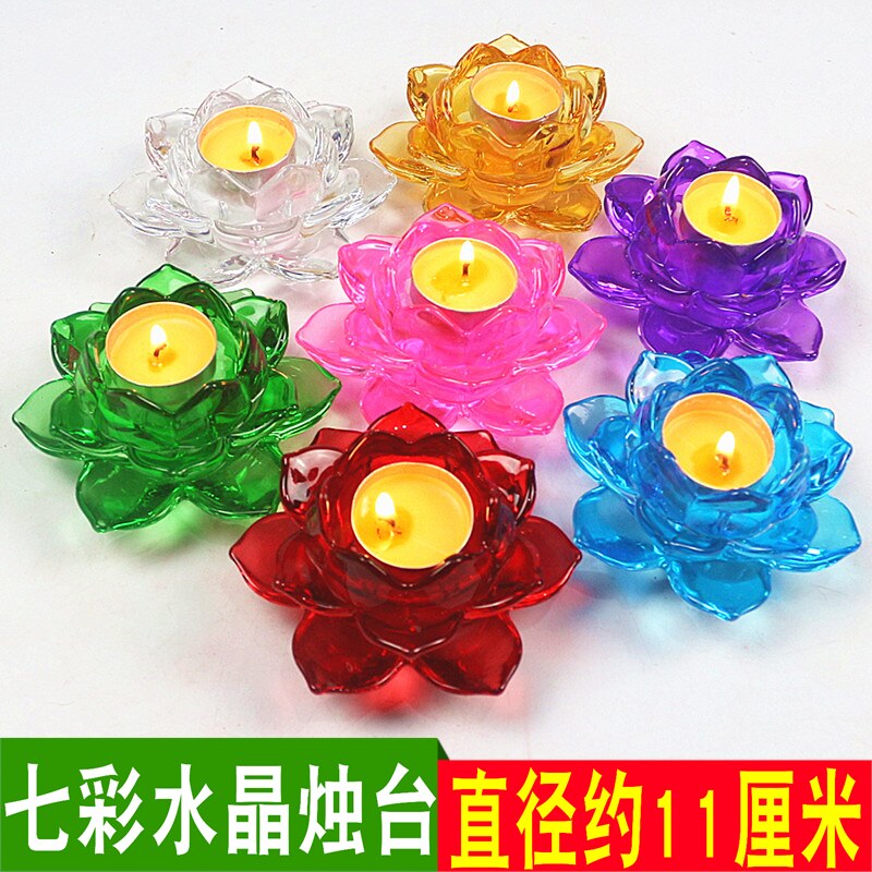 七彩灯座耐高温烛台水晶琉璃包邮