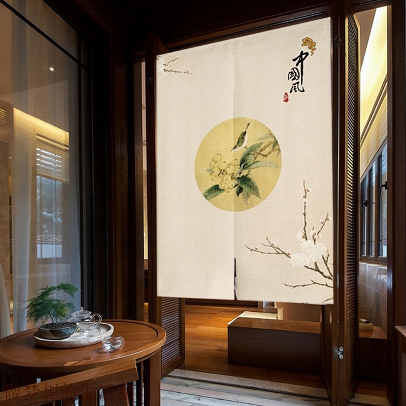 布艺卫生间免打孔厨房隔断帘定制