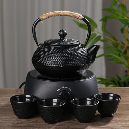 家用围炉铸铁茶壶焖茶壶茶具泡茶耐高温烧水壶电热煮茶烧茶壶套装