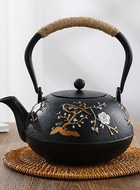 日本2025新款电陶炉围炉煮茶铸铁壶家用过滤日式老铁壶煮茶器具烧