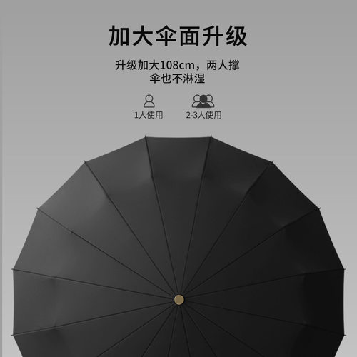 144骨雨伞全自动实木柄男加大加固加厚抗风防晒遮阳伞晴雨两用女