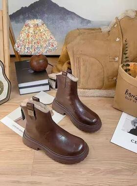 【恩佳专享】英伦风加厚V口显瘦马丁靴26300