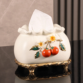 新中式 事事如意抽纸盒轻奢客厅茶几摆件艺术感高档陶瓷家用纸巾盒