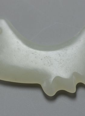 石器时代龙山文化白玉牙璜半月丫头四齿图腾尚古玉佩古董艺术收藏