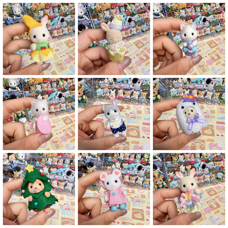 正品日本森贝儿家族过家家玩具植绒公仔迷你摆件现货 小号宝宝6