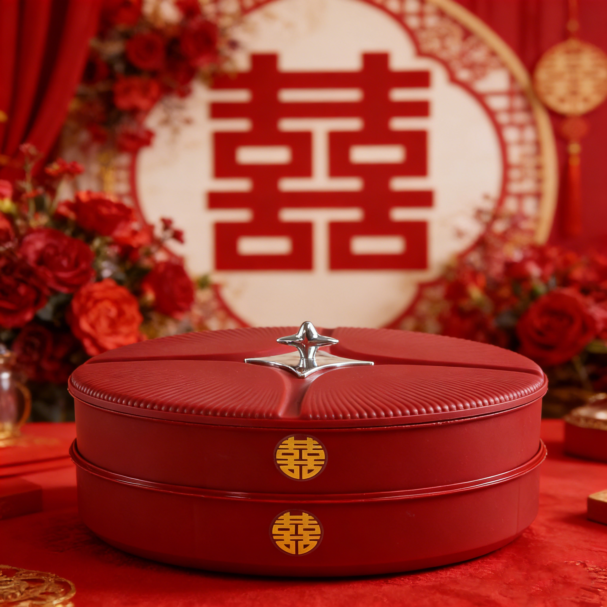 2026新款多层干果盘客厅茶几家用过年糖果盒坚果盘中式零食摆放盘