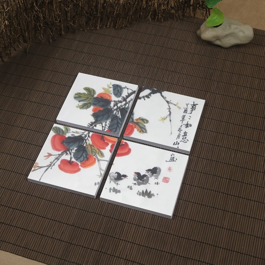 宣纸方块diy毛笔字国画创作空白小卡片创意背景装饰文化墙书法墙