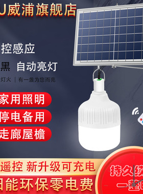 太阳能灯LED家用室内照明遥控客厅阳台户外庭院挂灯停电应急充电