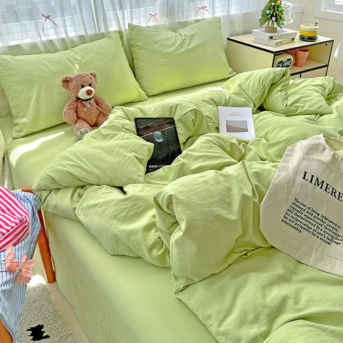 2025新款床单四件套全棉纯棉床上用品套件简约被套被罩220x240cm