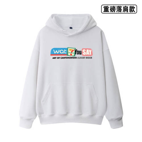 WHAT7YOUSAY粤语文化小众设计感重磅落肩款卫衣学生休闲秋冬季