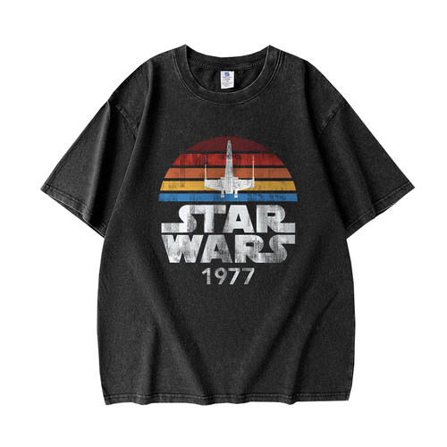 夏季STAR WARS星球大战短袖T恤周边男女水洗做旧短袖t恤衫潮牌tee
