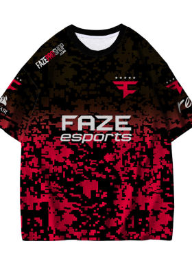 Faze Clan五星新队服CSGO战队twistzz总监寒王短袖T恤cs2全彩T恤