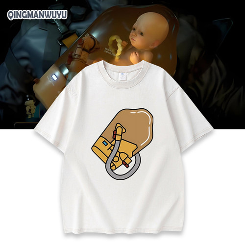 KOJIMA小岛秀夫工作室死亡搁浅婴儿 baby POD bb舱水洗做旧短袖