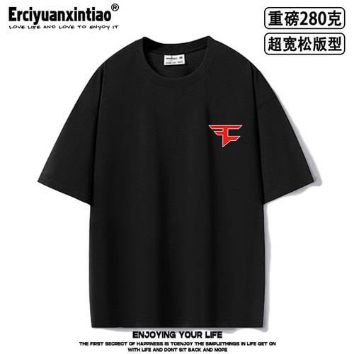 Faze Clan战队服CSGO比赛超宽松oversize重磅短袖T恤男女夏季tee