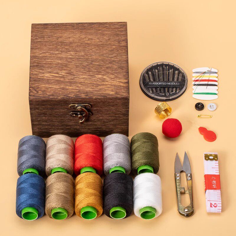 牛仔裤专用缝纫线家用手工缝衣线缝被子粗线针线盒牛仔线针线包