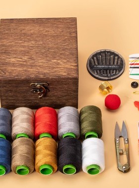 牛仔裤专用缝纫线家用手工缝衣线缝被子粗线针线盒牛仔线针线包